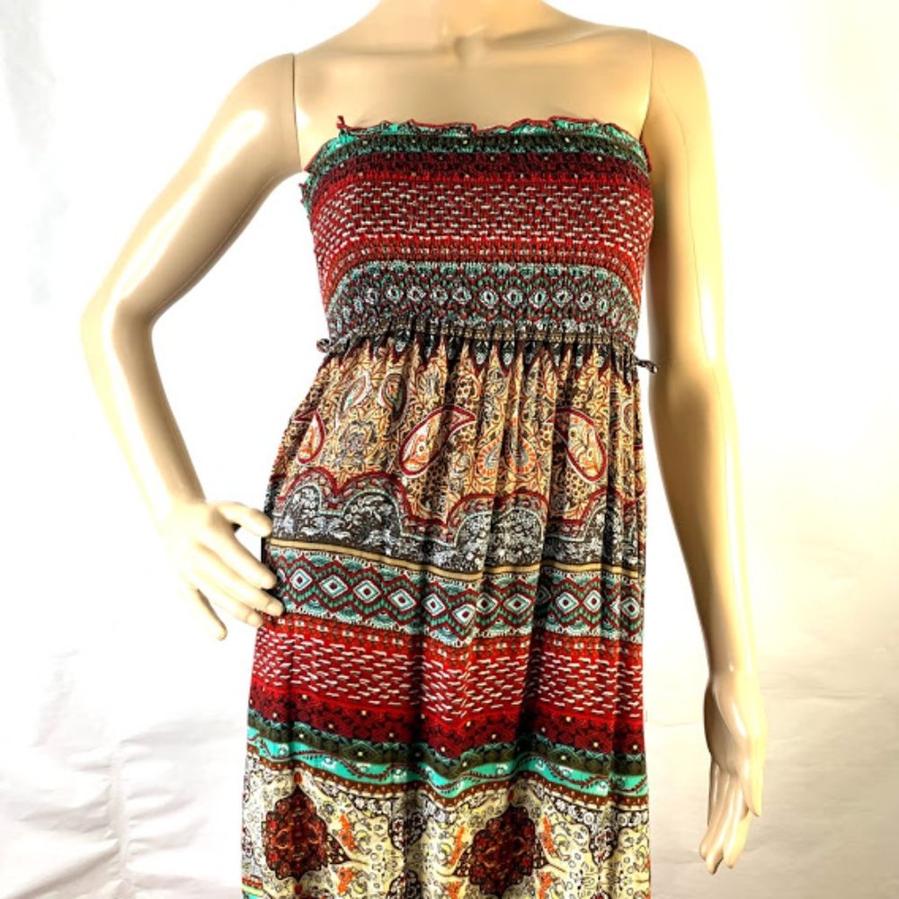 Seductions Strapless Tube Maxi Dress Smocked